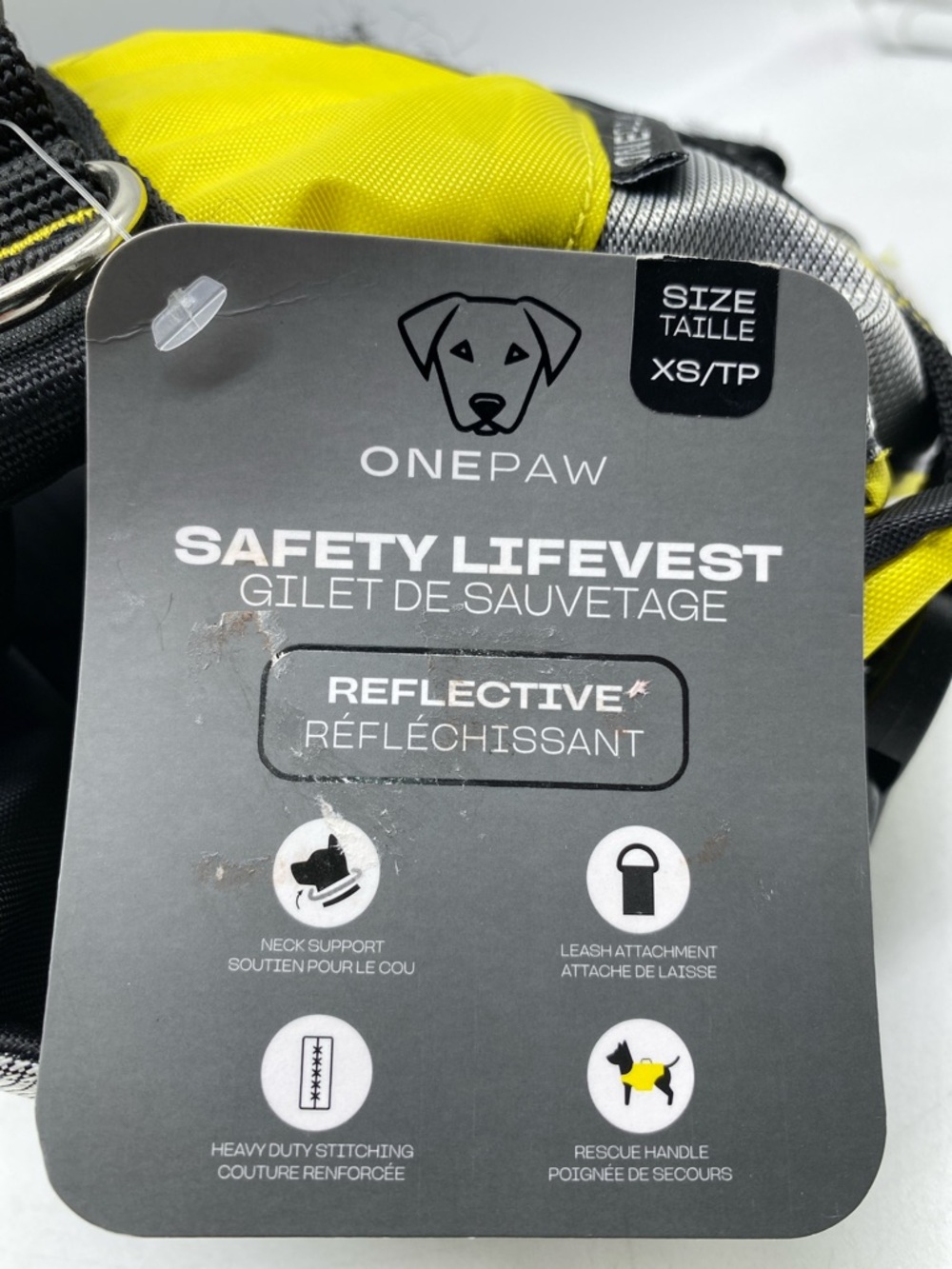Dog Safety Life Vest Floater Life Jacket Reflective Yellow and Black Size XS - Picture 2 of 13